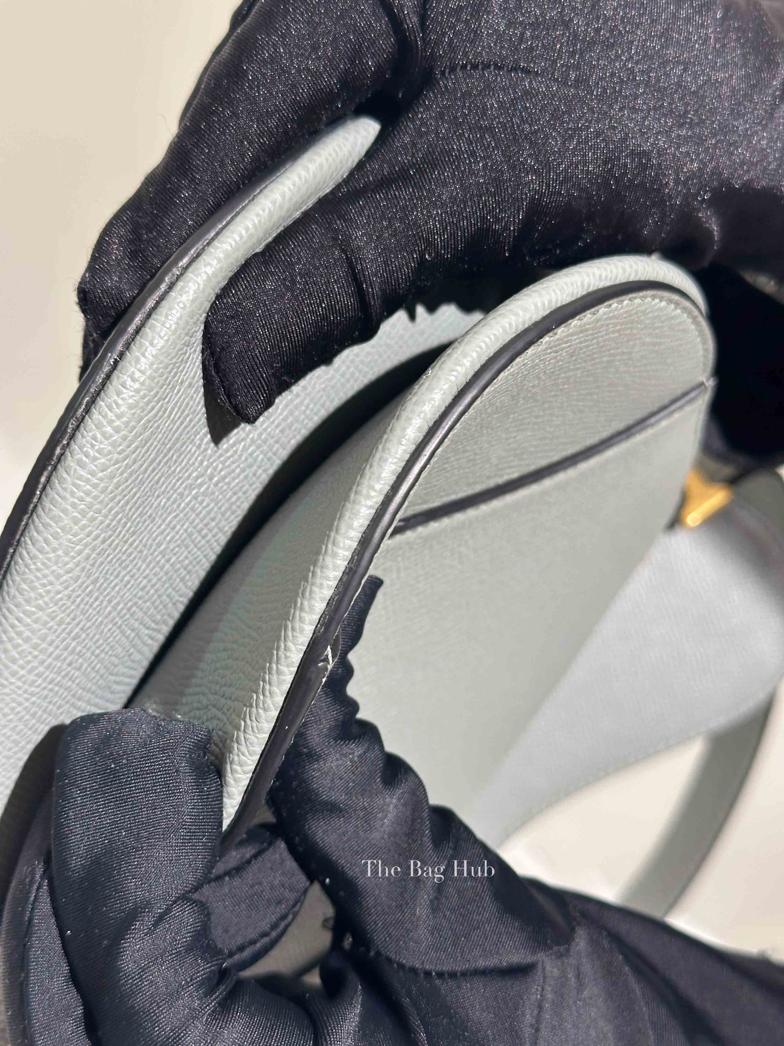 Dior Stone Gray Grained Calfskin Saddle Bag with Strap
