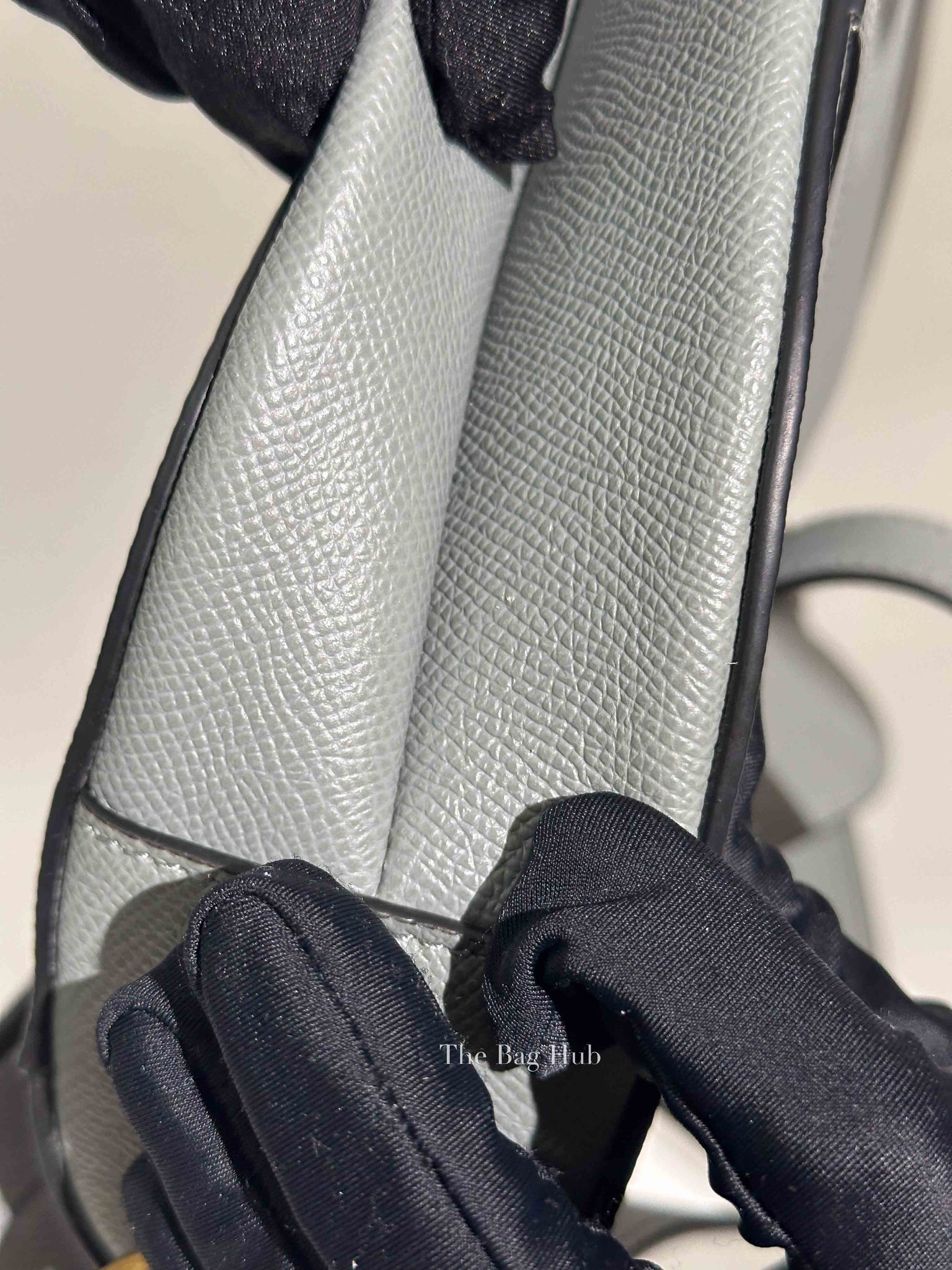 Dior Stone Gray Grained Calfskin Saddle Bag with Strap
