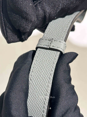 Dior Stone Gray Grained Calfskin Saddle Bag with Strap