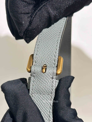 Dior Stone Gray Grained Calfskin Saddle Bag with Strap