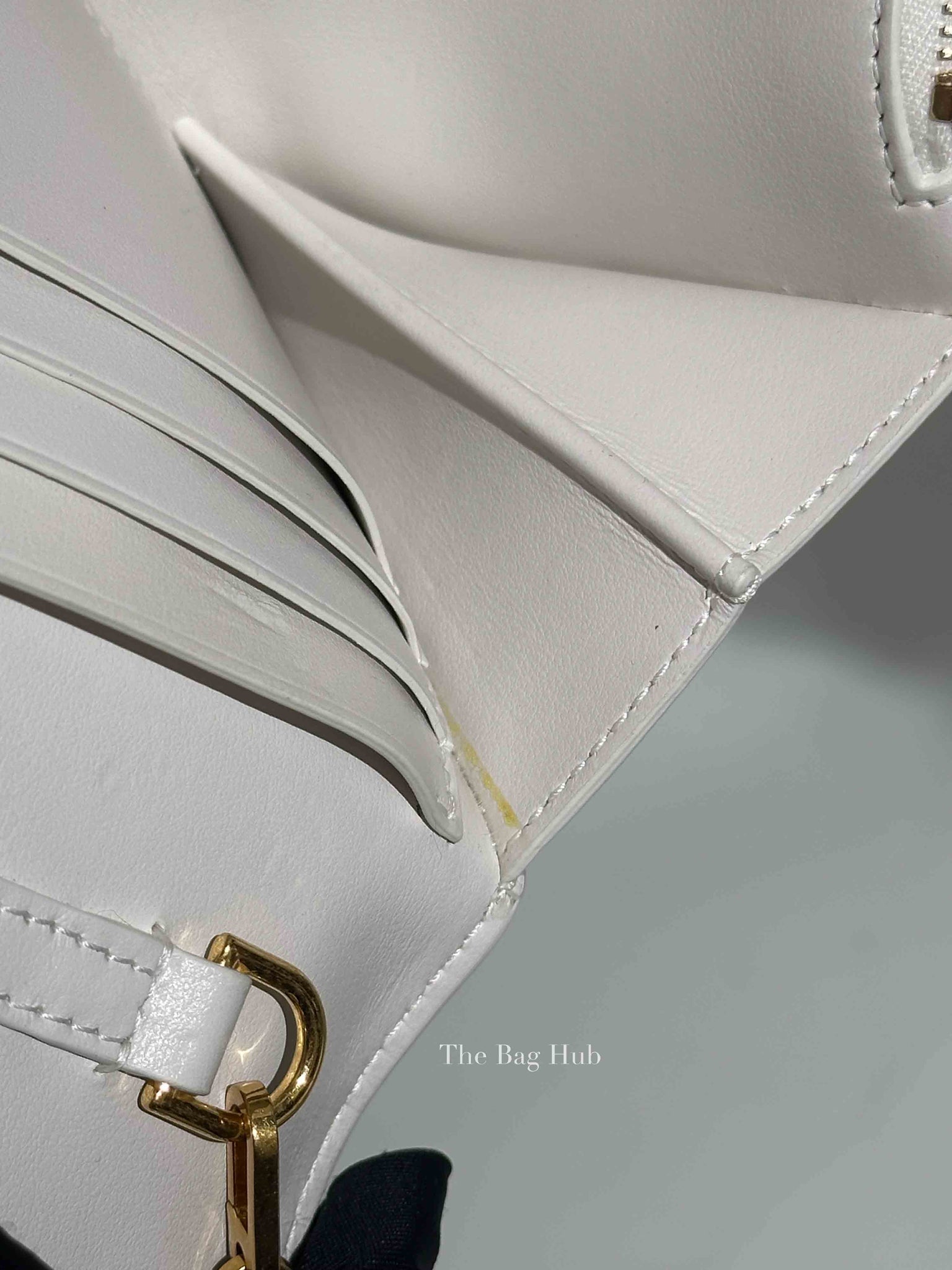 Bottega Veneta White Intrecciato Leather Mini Chain Bag