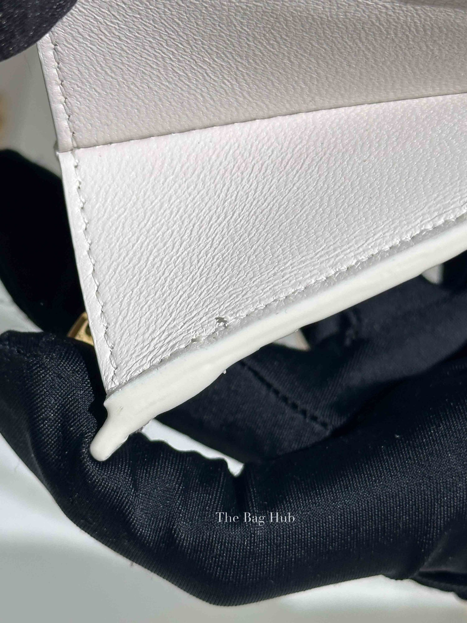 Bottega Veneta White Intrecciato Leather Mini Chain Bag