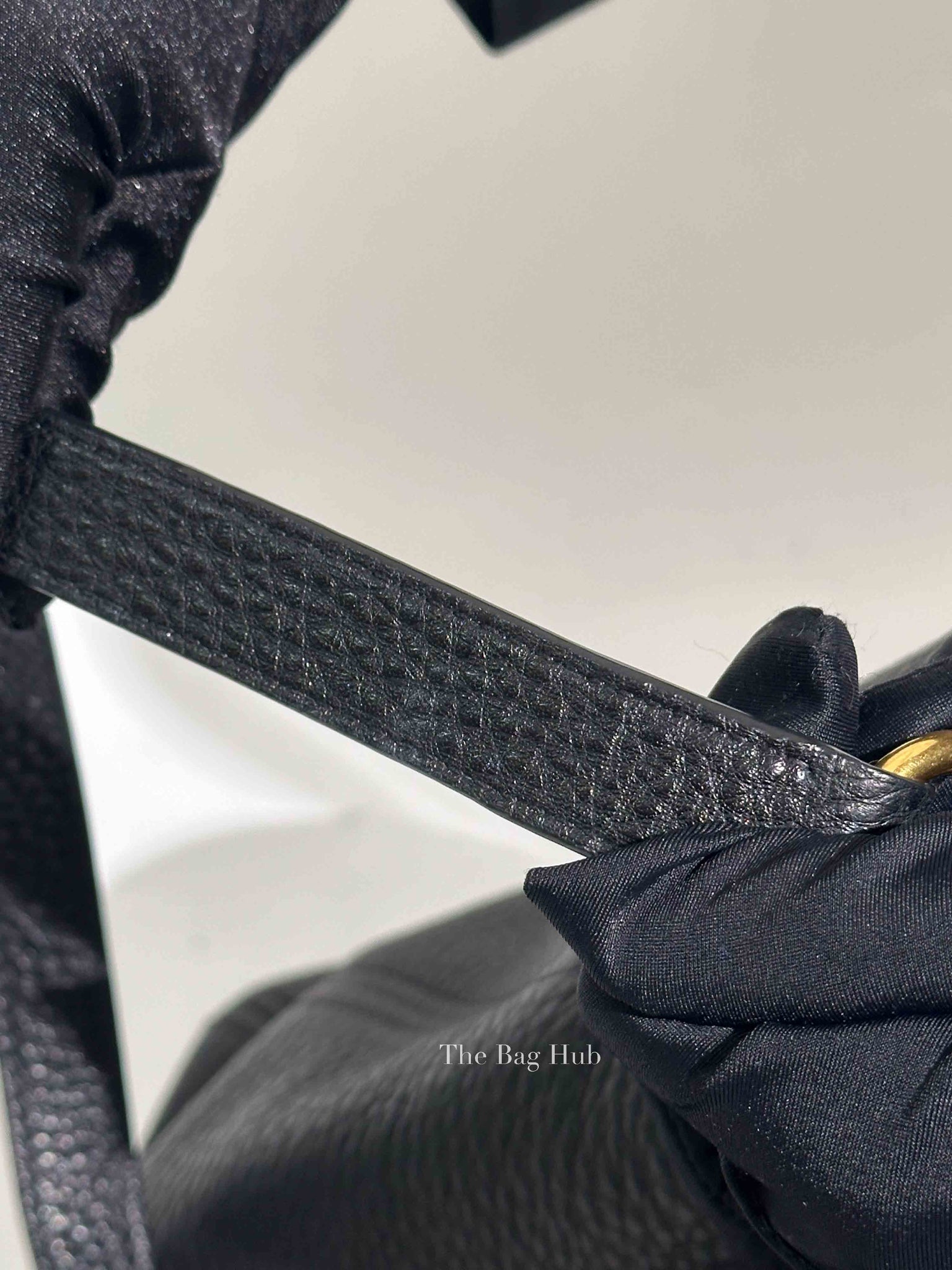 Prada Black Vitello Daino Leather Side Pocket Shoulder Bag