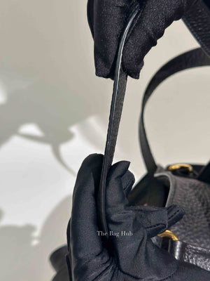 Prada Black Vitello Daino Leather Side Pocket Shoulder Bag