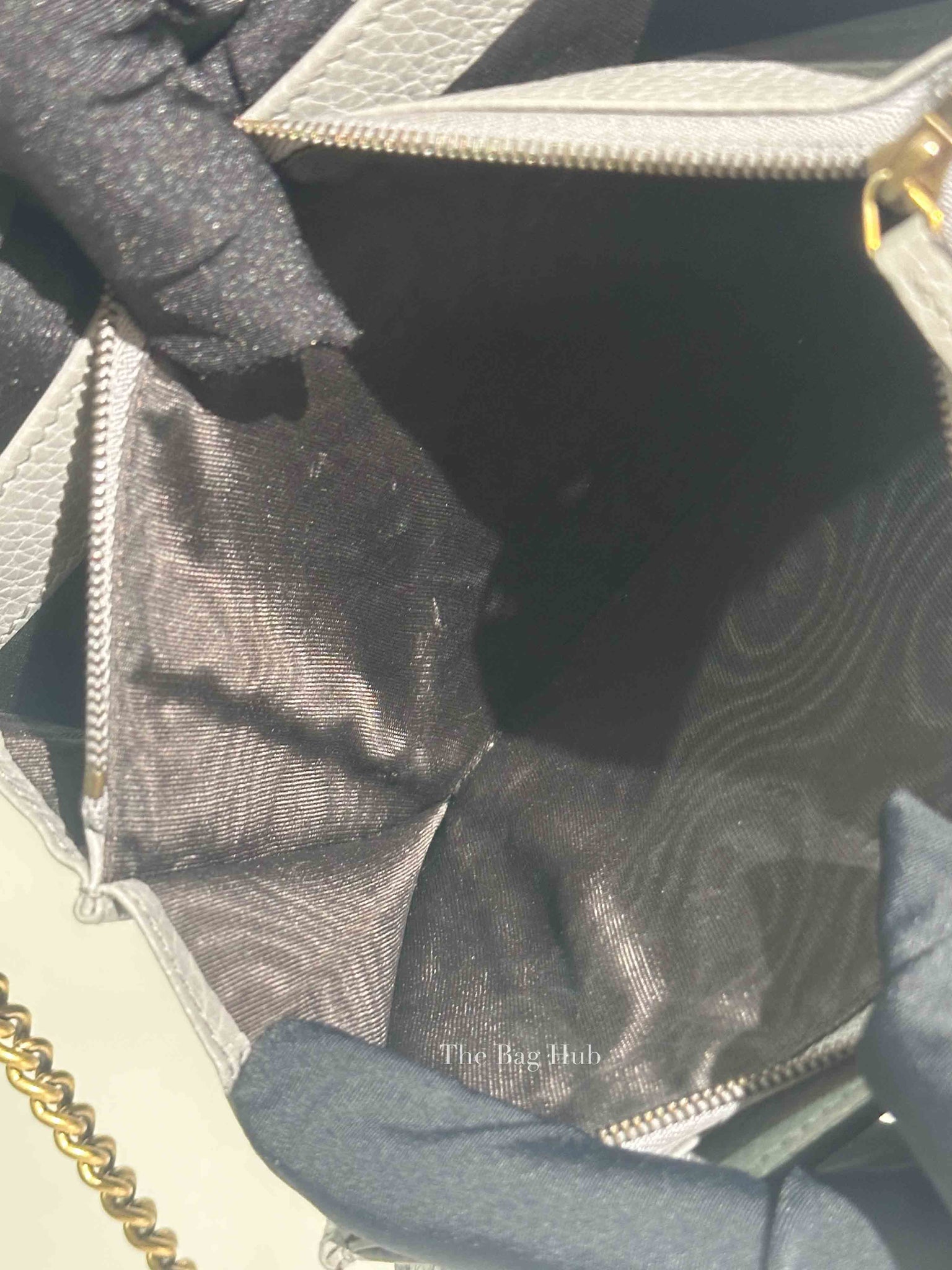 Gucci Gray Leather GG Marmont Chain Wallet