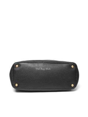 Prada Black Vitello Daino Leather Side Pocket Shoulder Bag