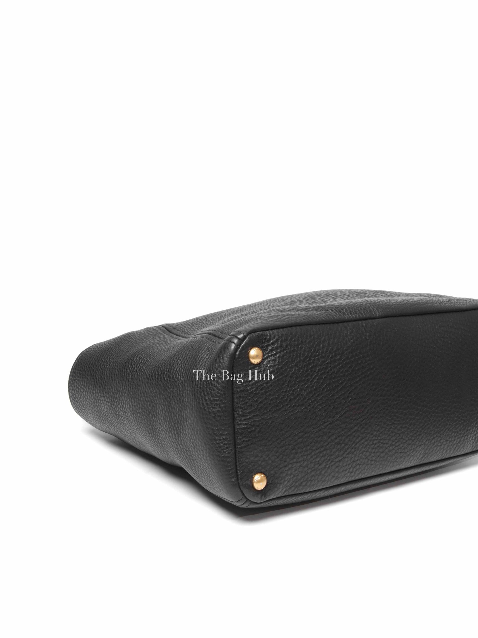 Prada Black Vitello Daino Leather Side Pocket Shoulder Bag