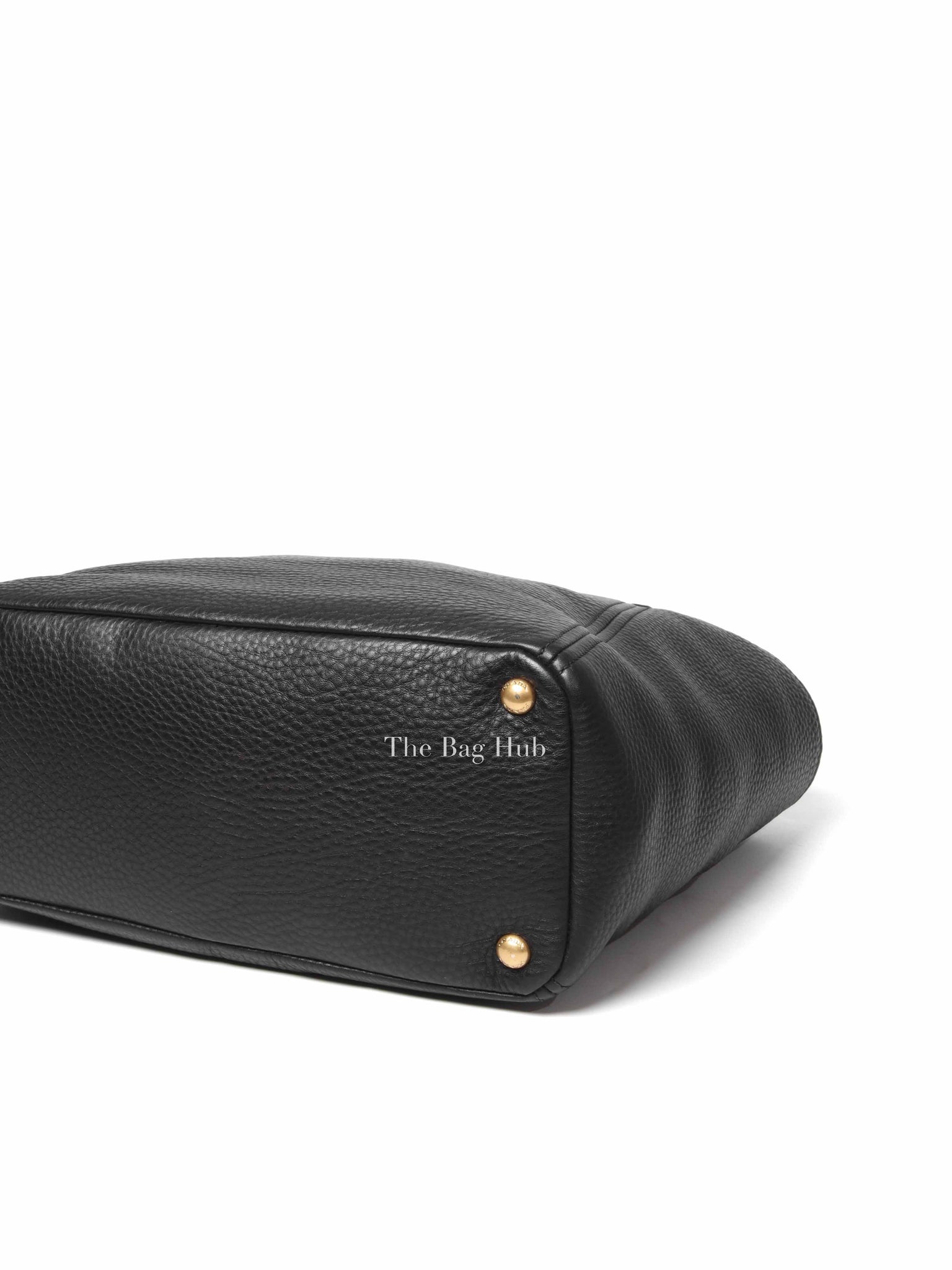 Prada Black Vitello Daino Leather Side Pocket Shoulder Bag