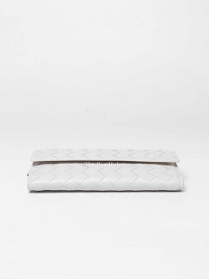 Bottega Veneta White Intrecciato Leather Mini Chain Bag