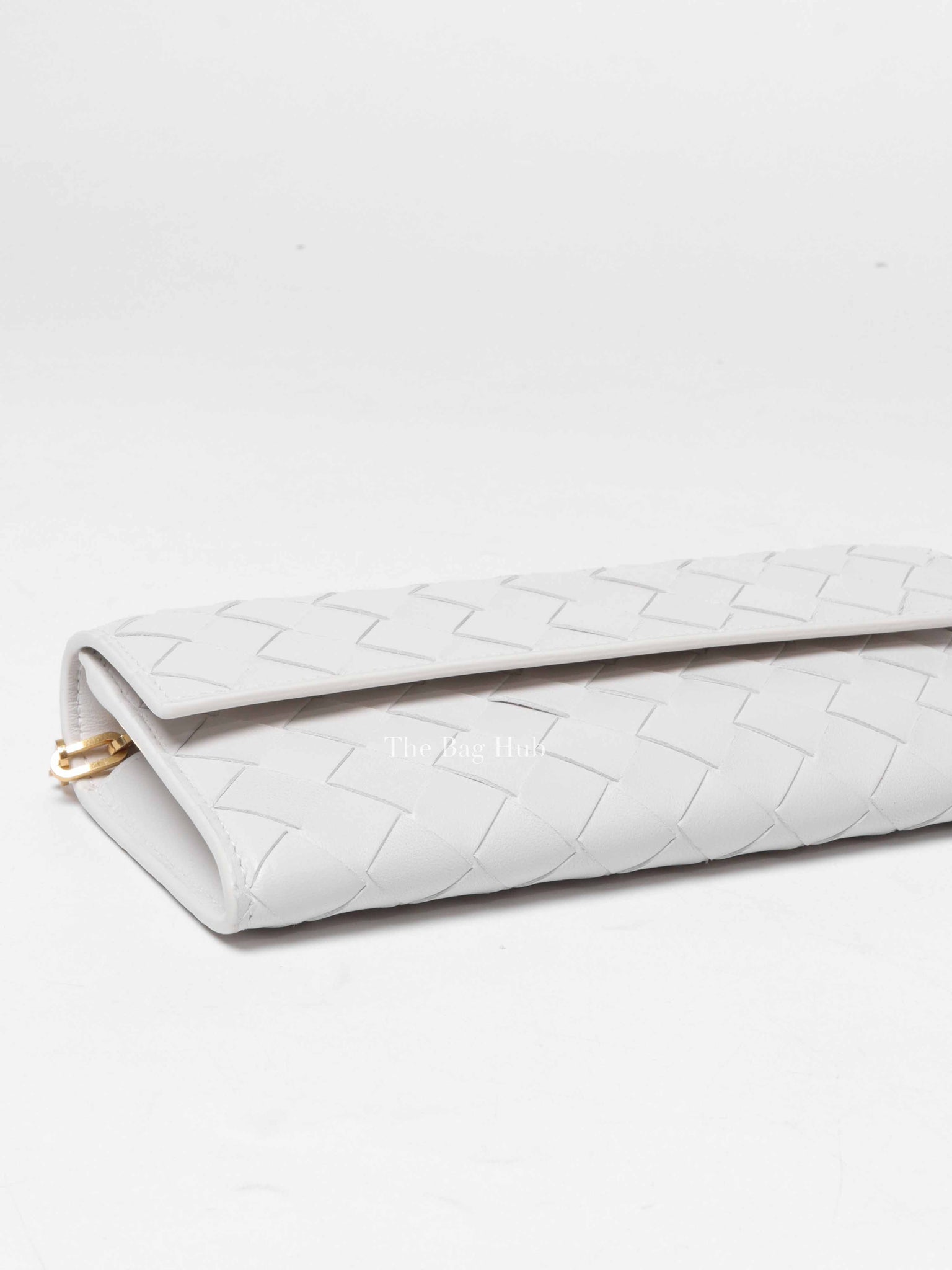 Bottega Veneta White Intrecciato Leather Mini Chain Bag
