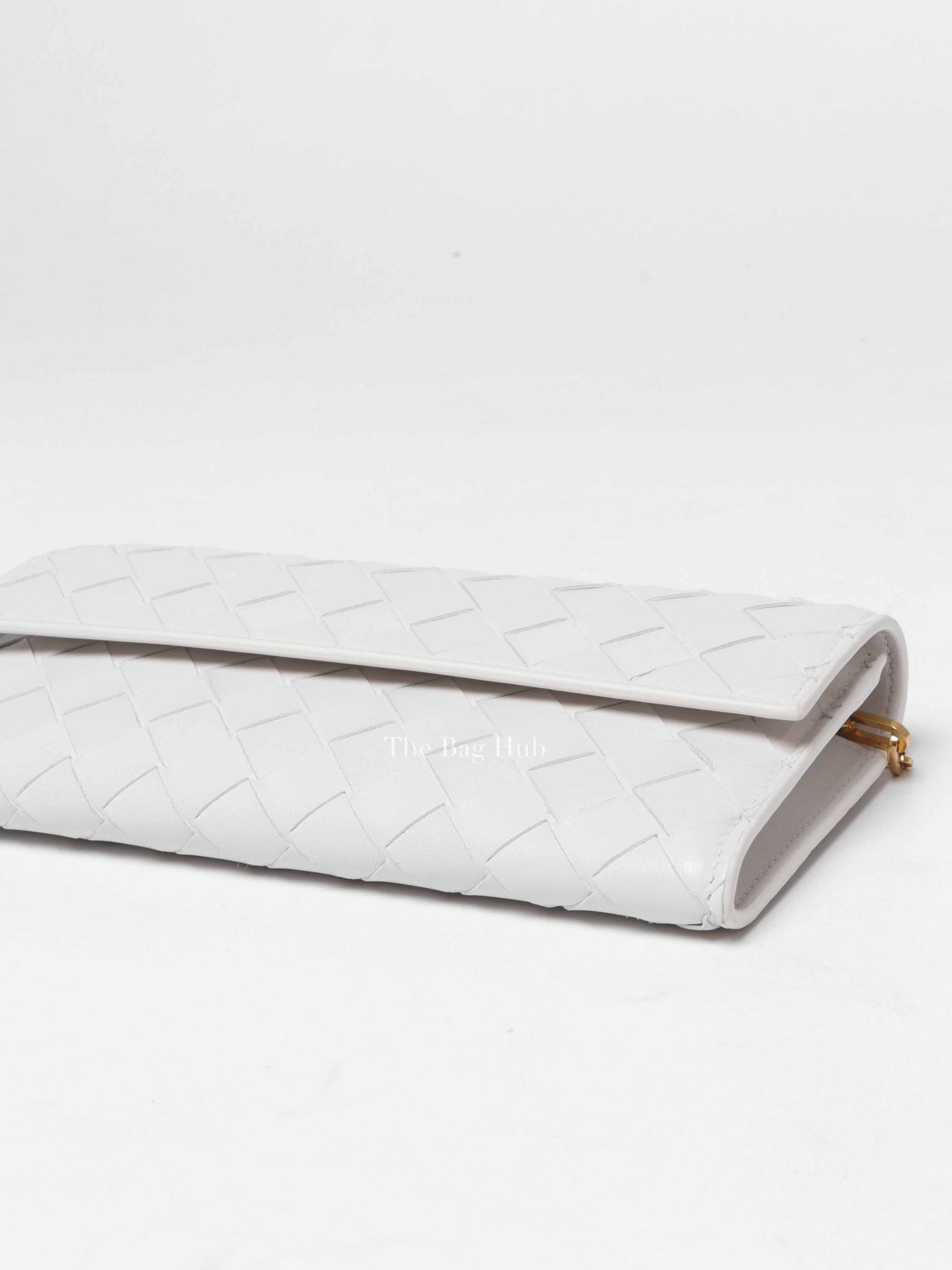 Bottega Veneta White Intrecciato Leather Mini Chain Bag