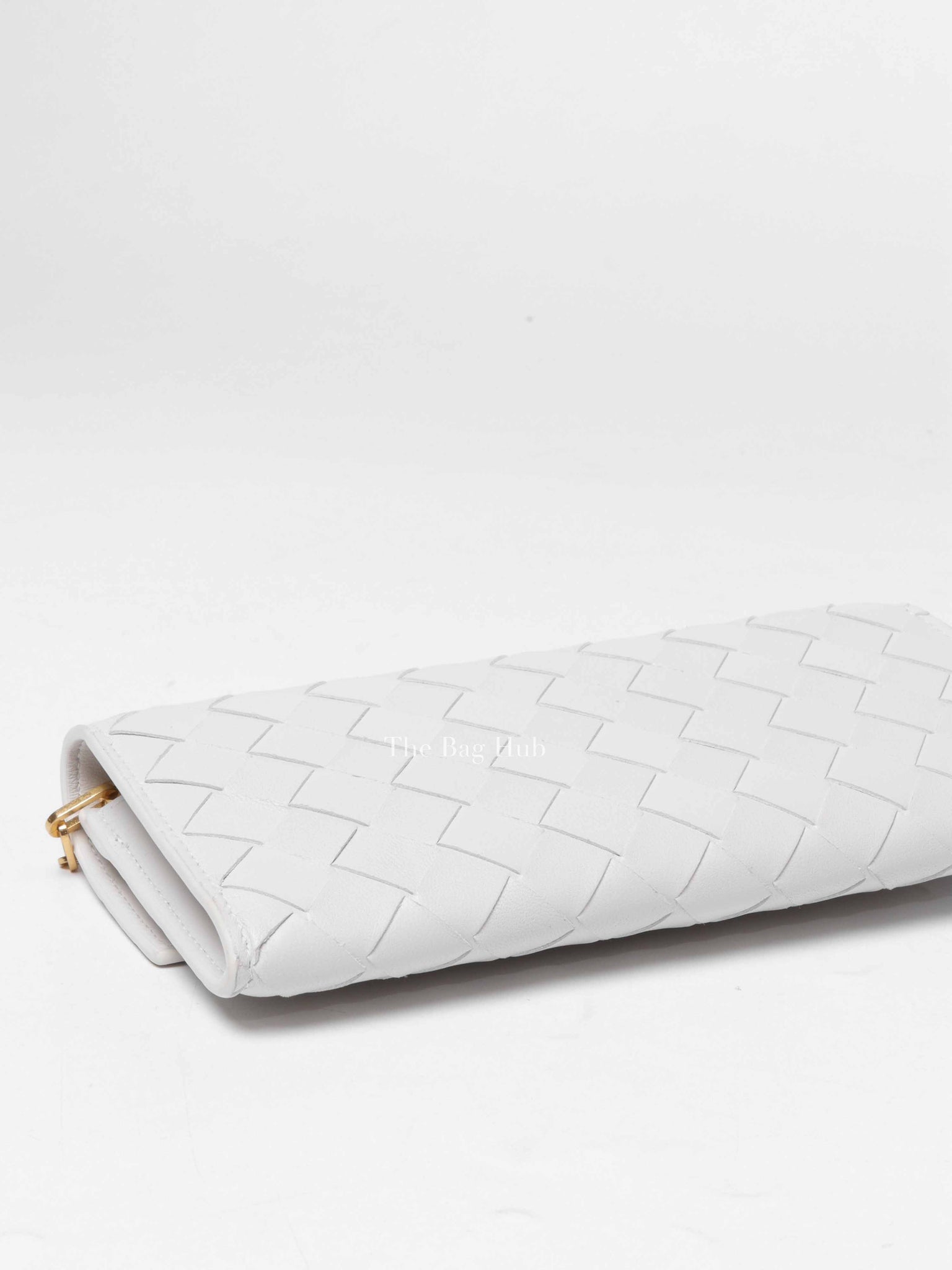 Bottega Veneta White Intrecciato Leather Mini Chain Bag