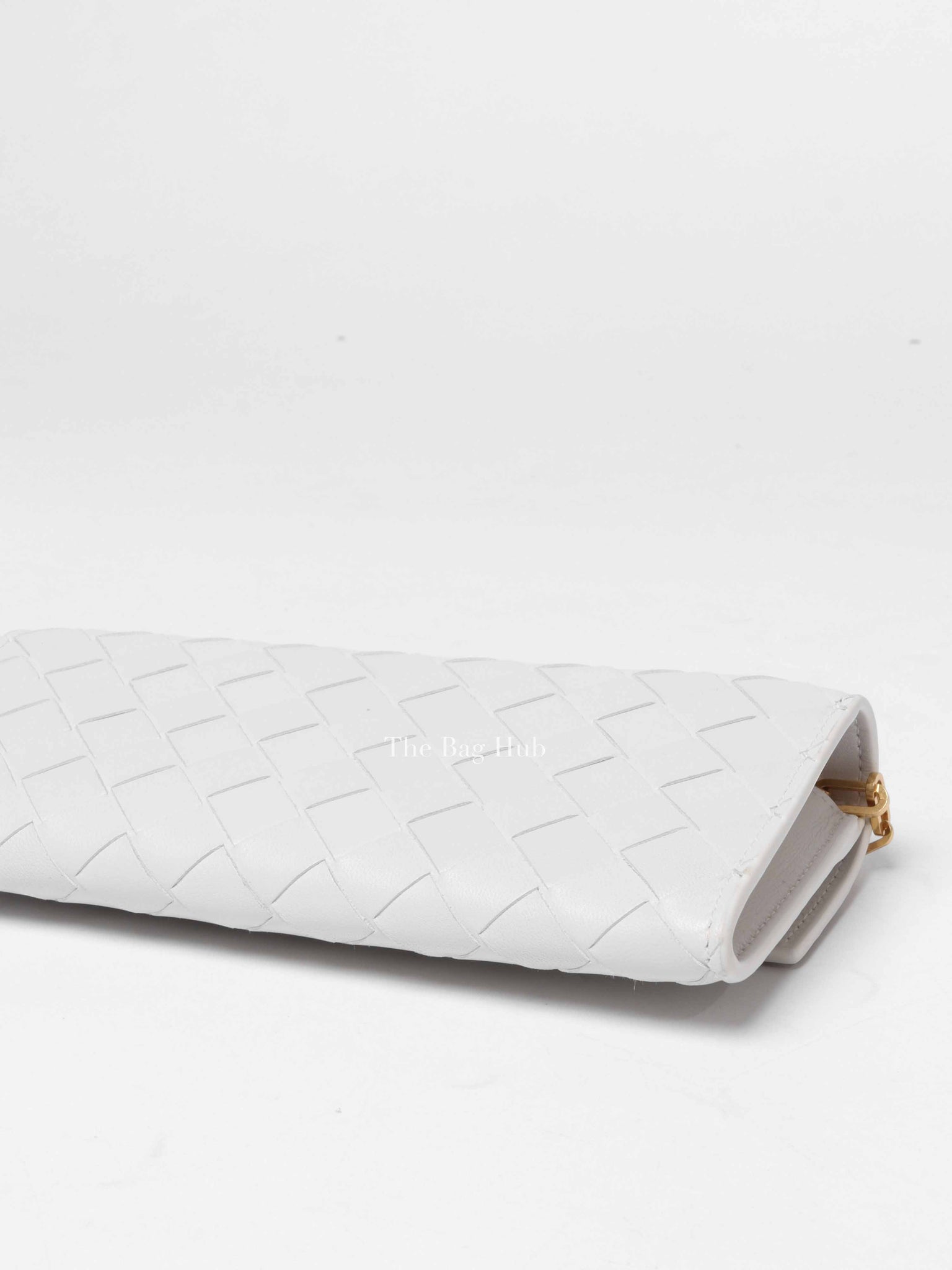 Bottega Veneta White Intrecciato Leather Mini Chain Bag