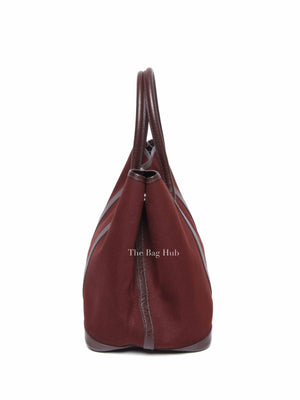 Hermes Burgundy Canvas Garden Party Tote 36 Bag