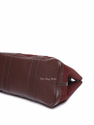 Hermes Burgundy Canvas Garden Party Tote 36 Bag