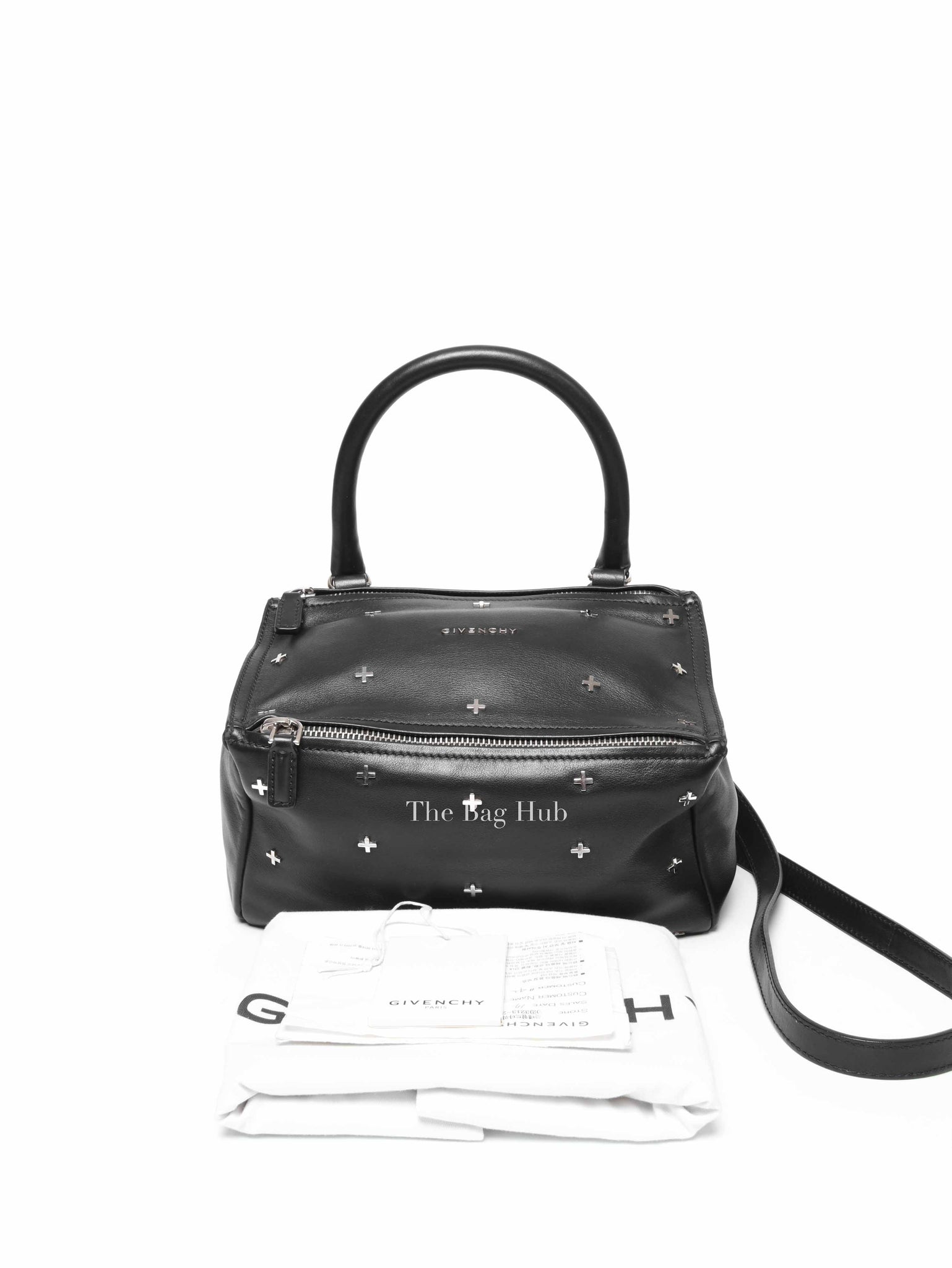 Givenchy Black Calfskin Cross Embellished Pandora Small Bag