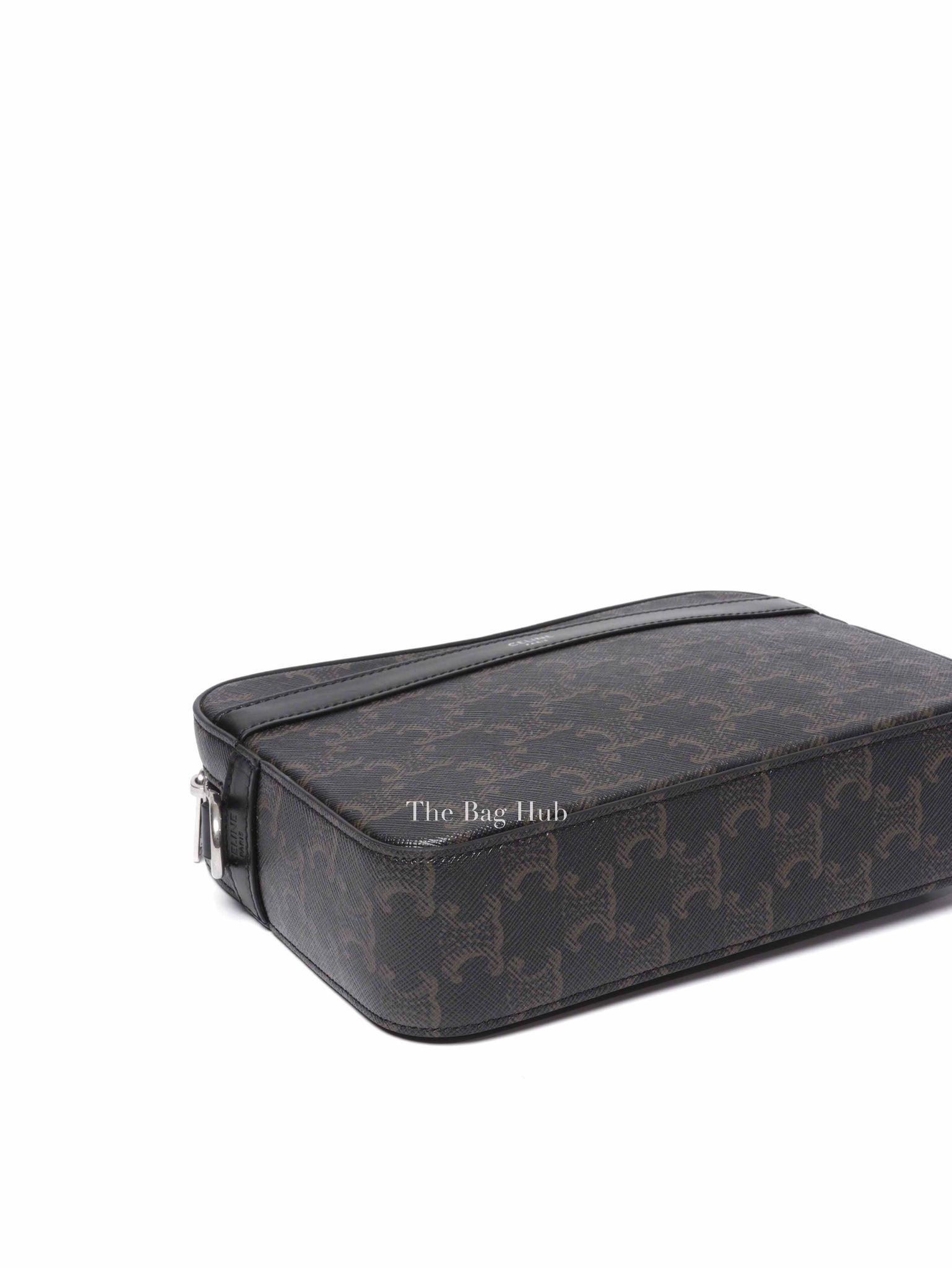 Celine Black Canvas/Calfskin Triomphe Messenger Small Bag