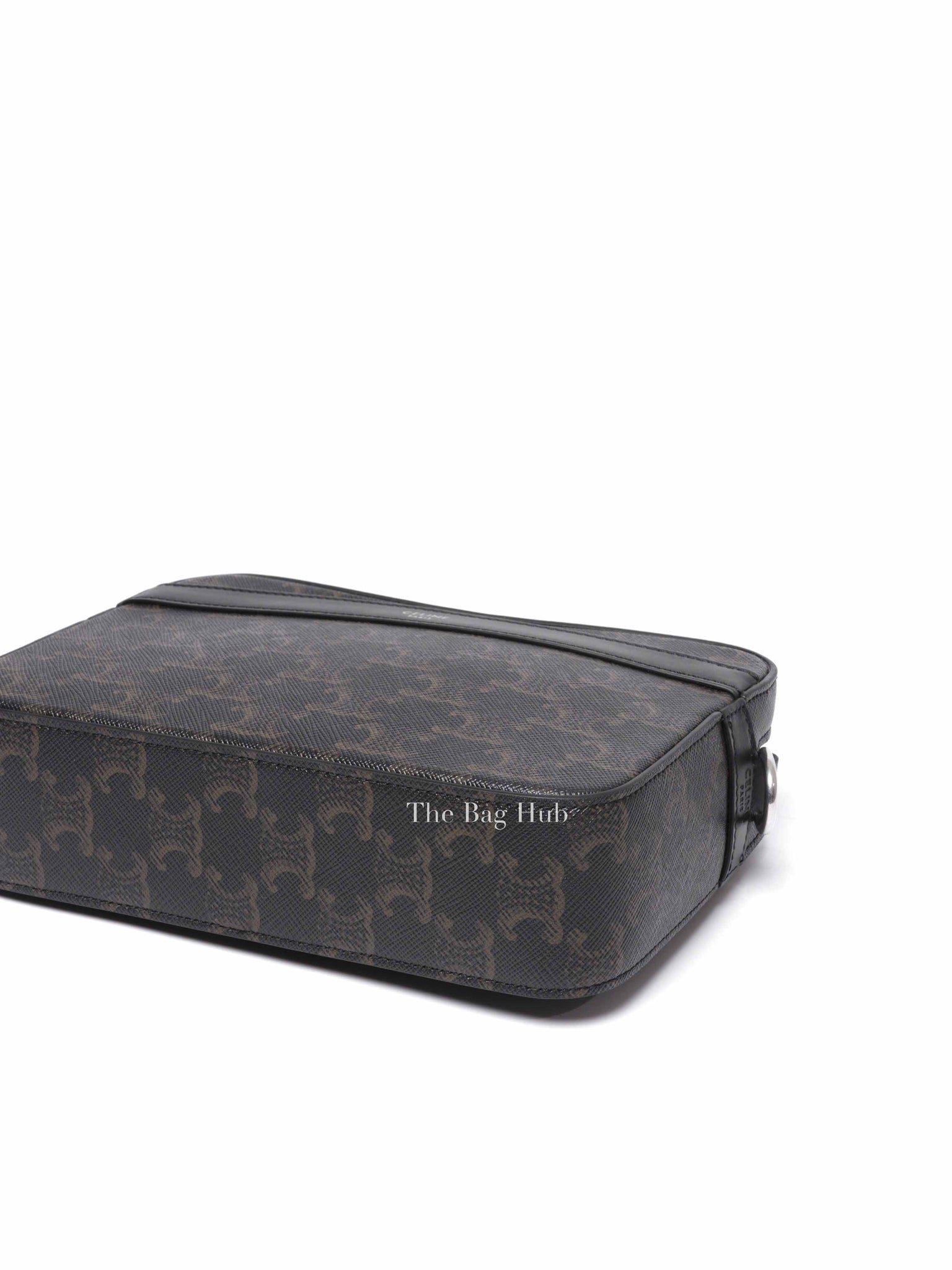 Celine Black Canvas/Calfskin Triomphe Messenger Small Bag