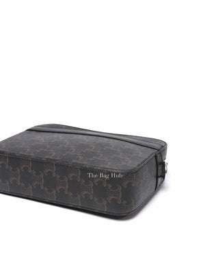 Celine Black Canvas/Calfskin Triomphe Messenger Small Bag