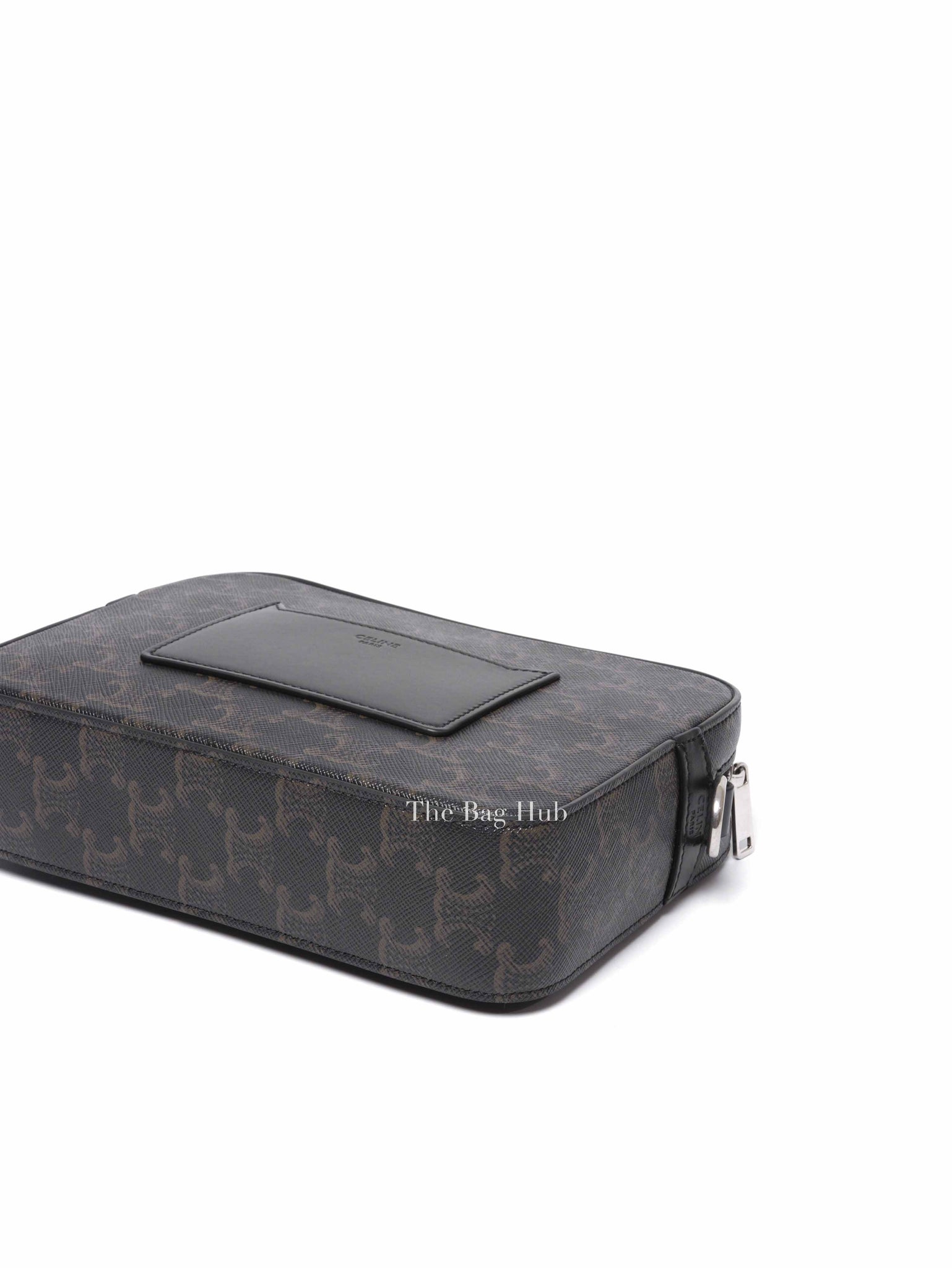 Celine Black Canvas/Calfskin Triomphe Messenger Small Bag