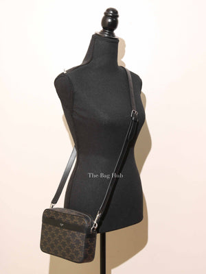 Celine Black Canvas/Calfskin Triomphe Messenger Small Bag
