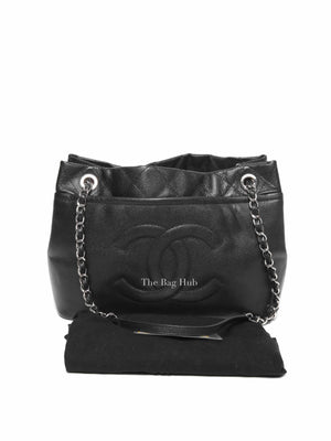 Chanel Black Caviar Leather CC Timeless Tote Bag SHW