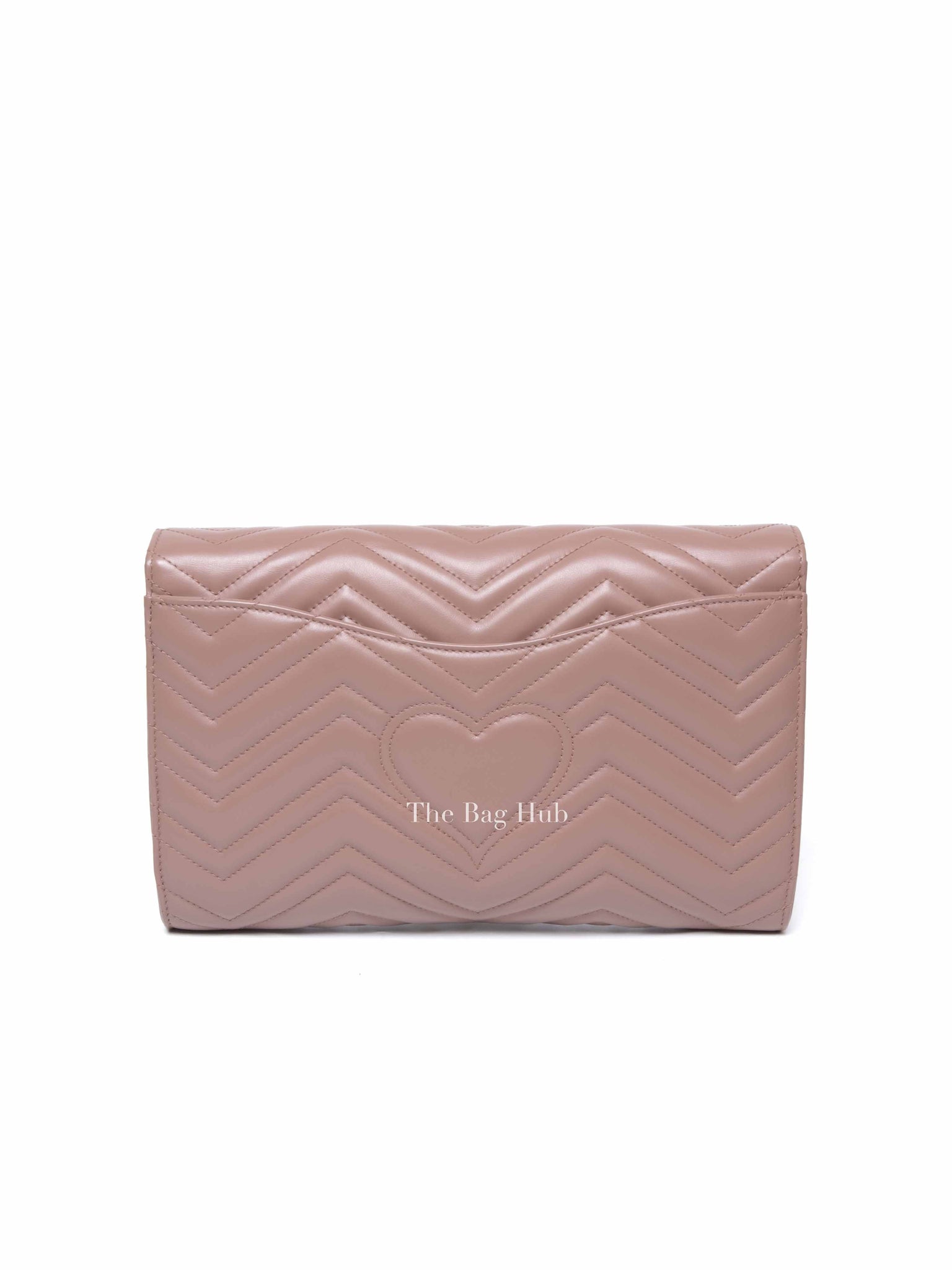 Gucci Porcelain Rose Calfskin Matelasse GG Marmont Clutch Bag