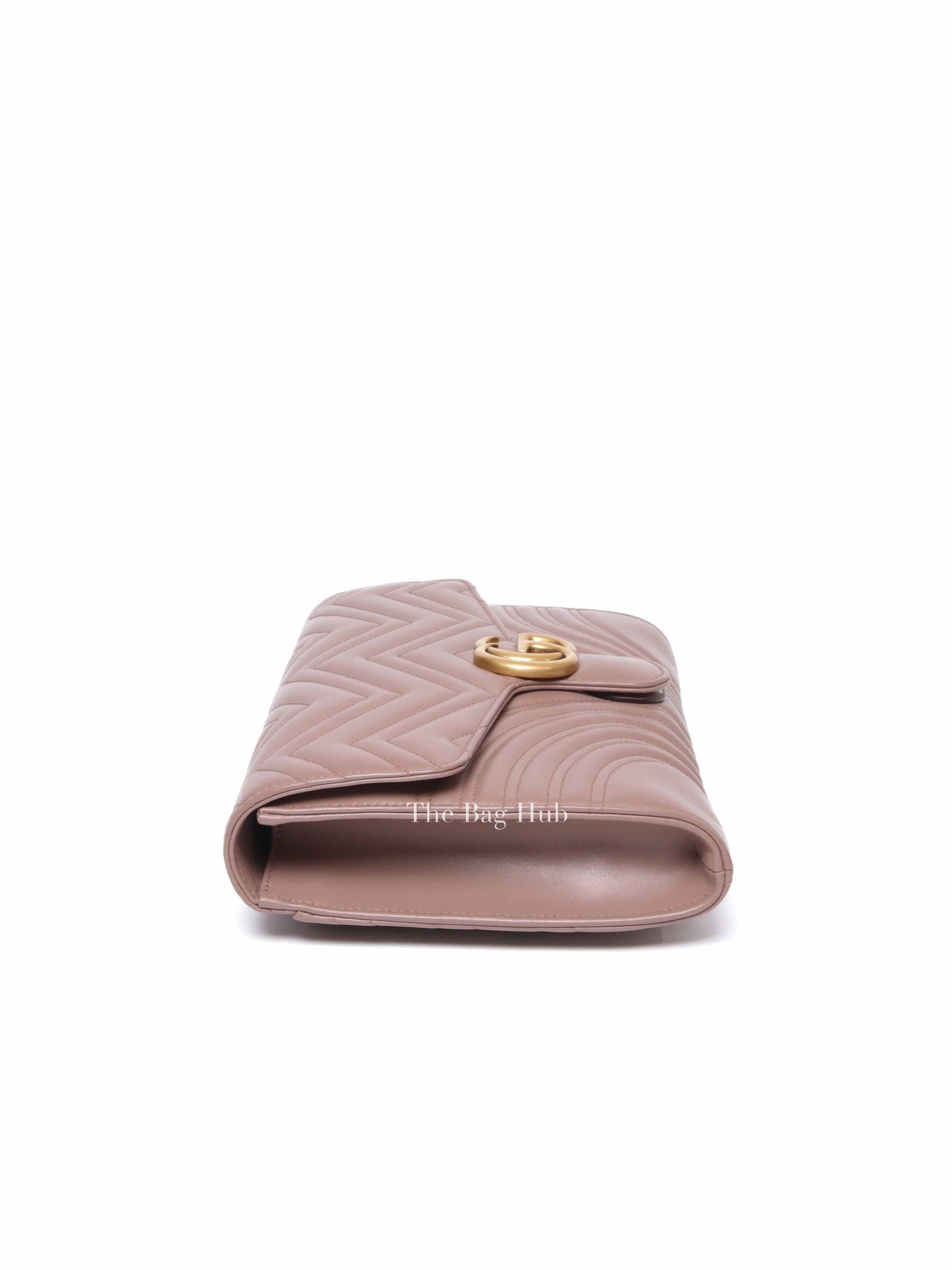 Gucci Porcelain Rose Calfskin Matelasse GG Marmont Clutch Bag