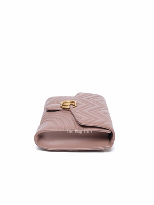 Gucci Porcelain Rose Calfskin Matelasse GG Marmont Clutch Bag