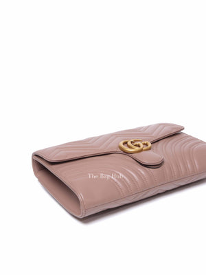 Gucci Porcelain Rose Calfskin Matelasse GG Marmont Clutch Bag