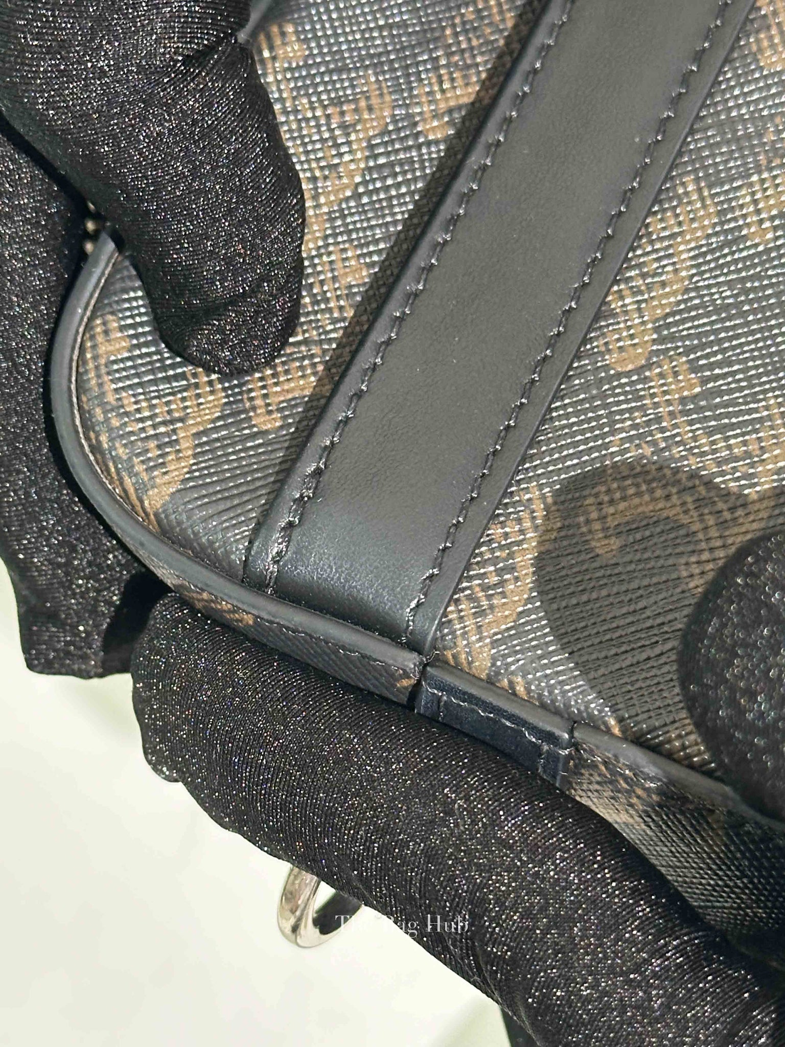 Celine Black Canvas/Calfskin Triomphe Messenger Small Bag