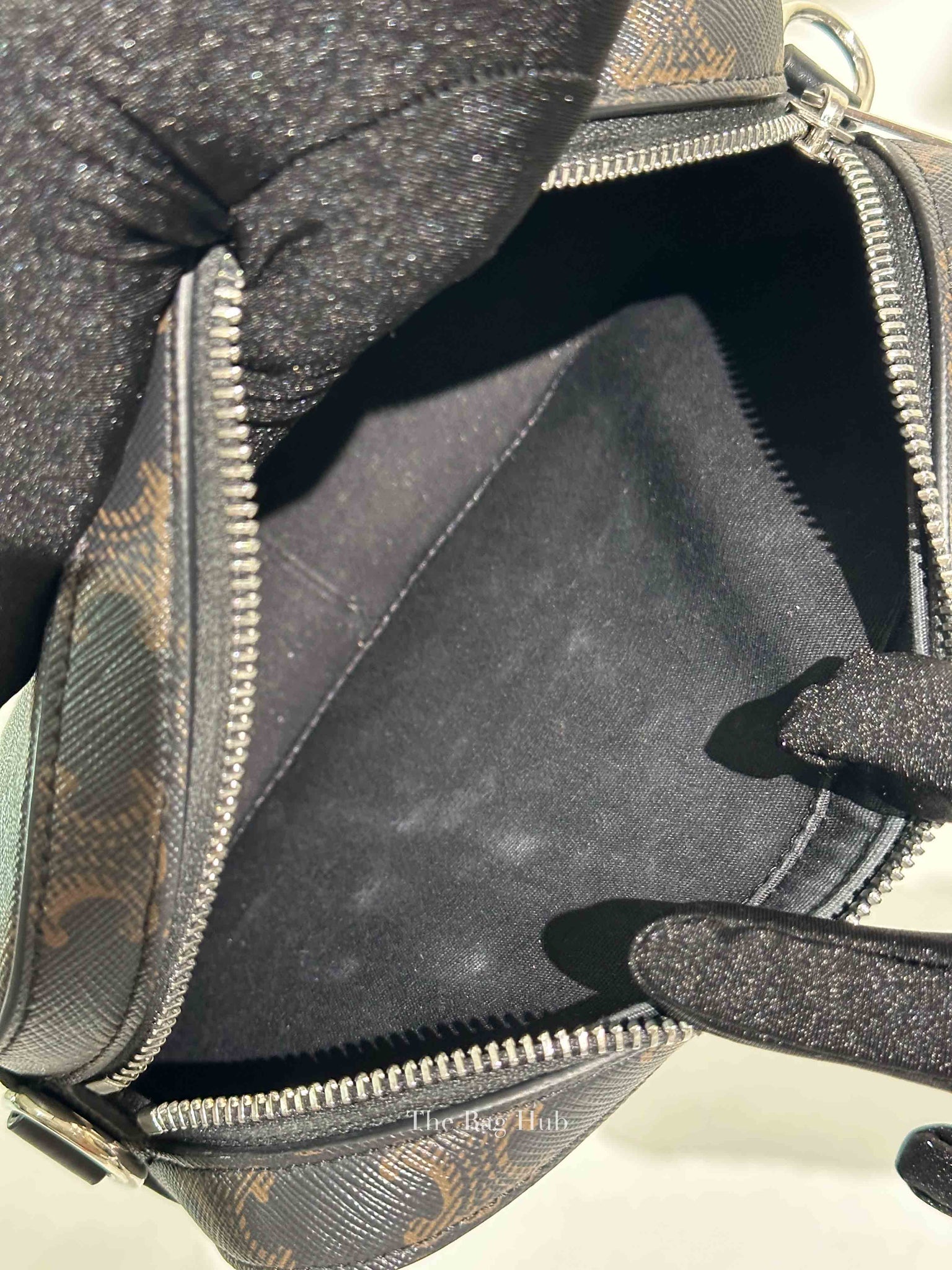 Celine Black Canvas/Calfskin Triomphe Messenger Small Bag