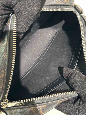 Celine Black Canvas/Calfskin Triomphe Messenger Small Bag
