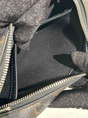 Celine Black Canvas/Calfskin Triomphe Messenger Small Bag