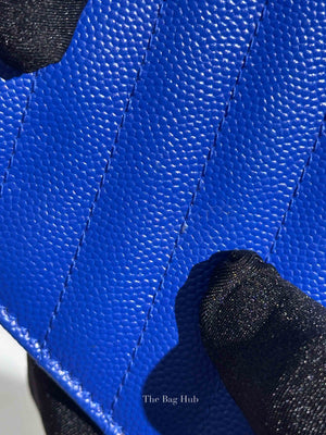 Saint Laurent Blue Grained Leather Classic Cassandre Chain Wallet