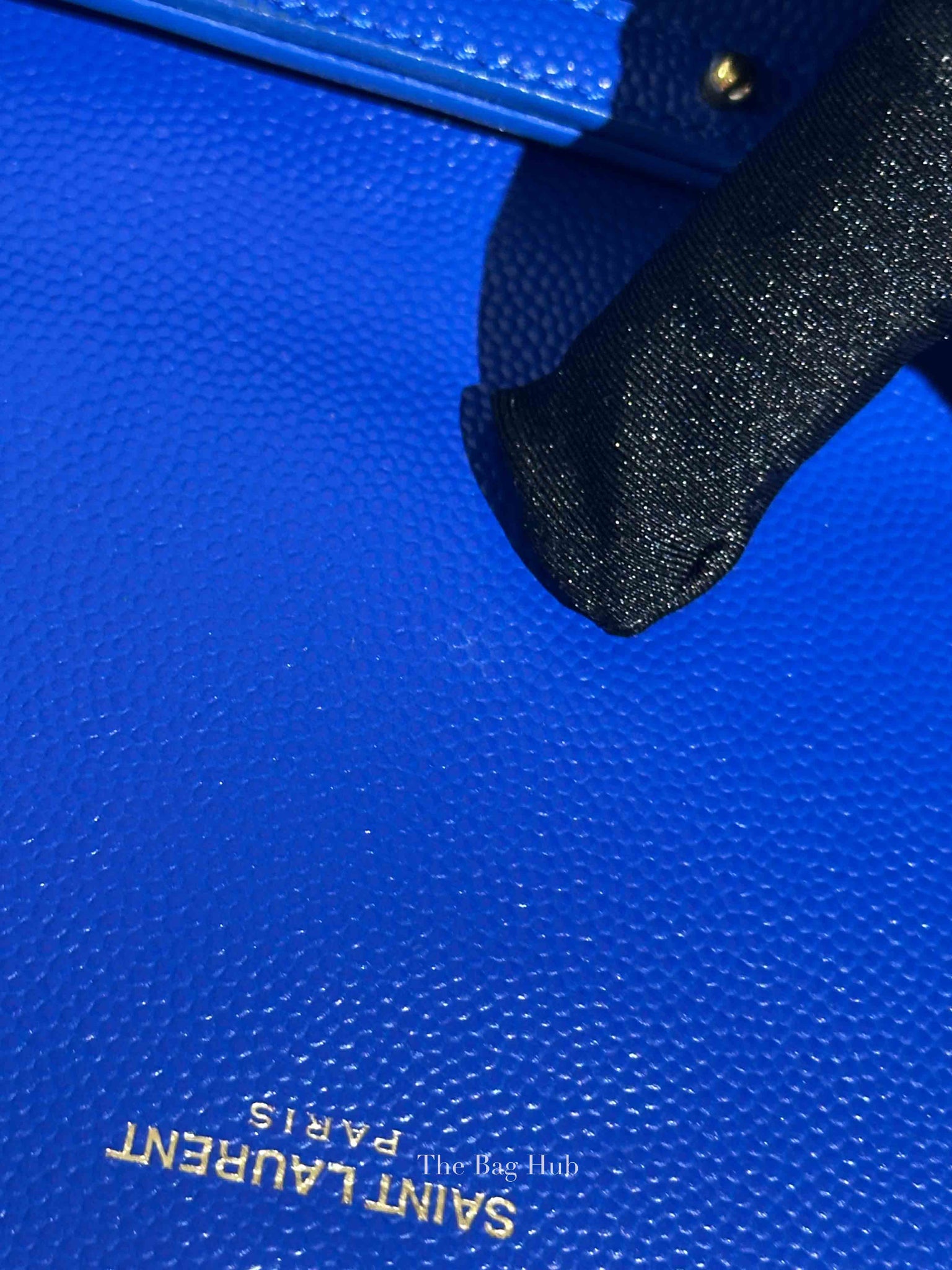 Saint Laurent Blue Grained Leather Classic Cassandre Chain Wallet