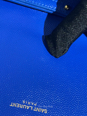 Saint Laurent Blue Grained Leather Classic Cassandre Chain Wallet
