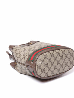 Gucci Beige/Ebony GG Supreme Canvas Ophidia Small Bucket Bag
