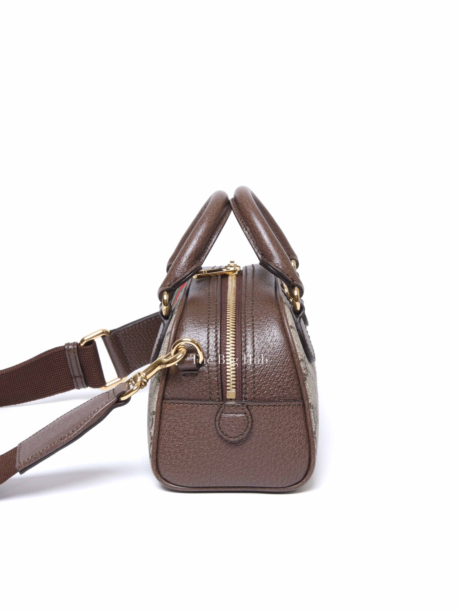 Gucci Beige Ebony New Acero GG Supreme Mini Ophidia Top Handle Bag