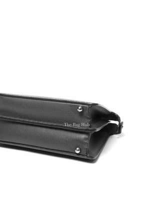 Fendi Gray Leather Peekaboo ISeeU Small Top Handle Bag