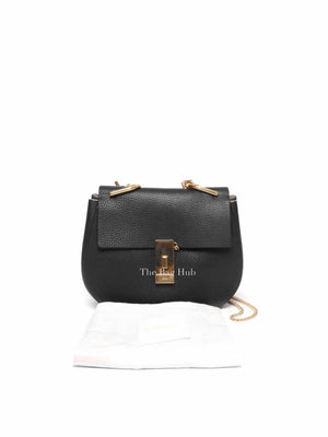 Chloe Black Pebbled Leather Drew Mini Bag