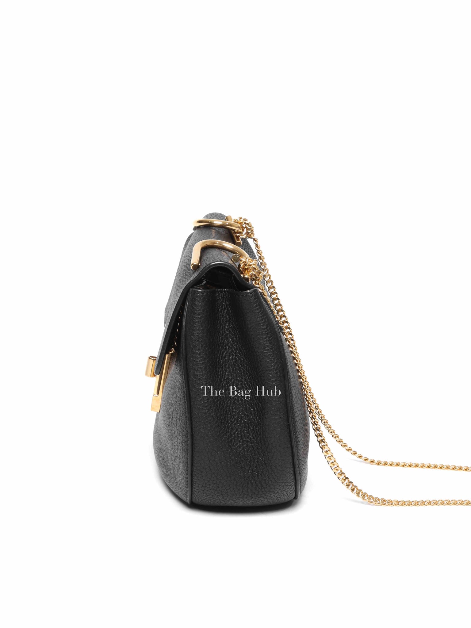 Chloe Black Pebbled Leather Drew Mini Bag