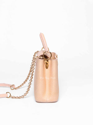 Louis Vuitton Metallic Pink Yellow Leather Seashell Capucines BB Bag
