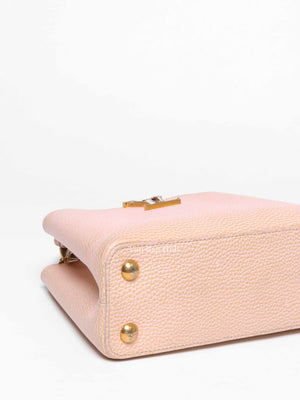 Louis Vuitton Metallic Pink Yellow Leather Seashell Capucines BB Bag