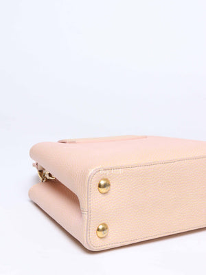 Louis Vuitton Metallic Pink Yellow Leather Seashell Capucines BB Bag