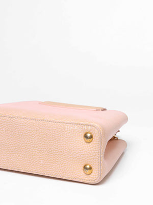 Louis Vuitton Metallic Pink Yellow Leather Seashell Capucines BB Bag