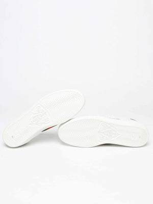 Gucci White Leather Gucci Band Embroidery Ace Low-Top Sneakers Size 8.5