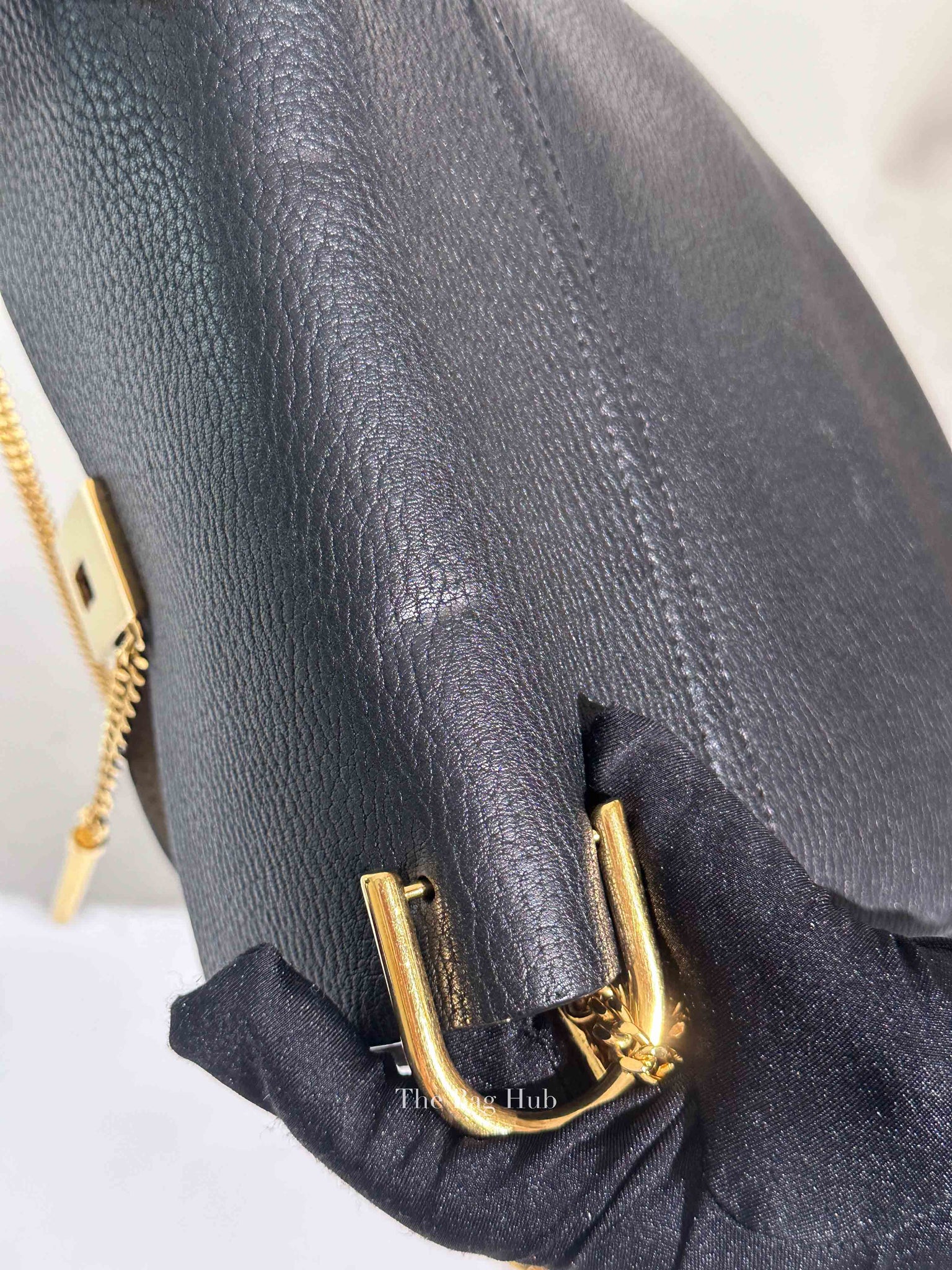 Chloe Black Pebbled Leather Drew Mini Bag
