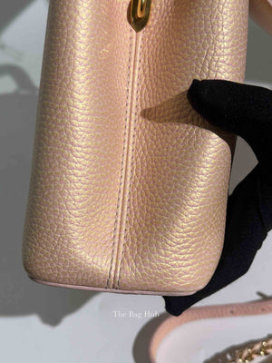 Louis Vuitton Metallic Pink Yellow Leather Seashell Capucines BB Bag