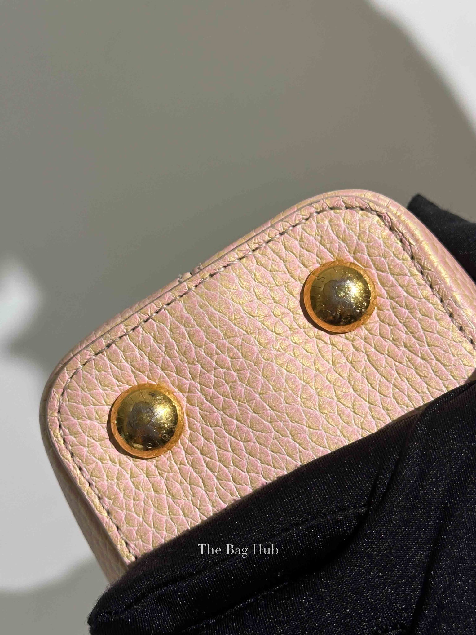 Louis Vuitton Metallic Pink Yellow Leather Seashell Capucines BB Bag